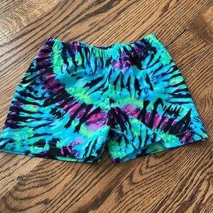Girl’s Gem Gear dance shorts, Size S, washed in cold & hung to dry